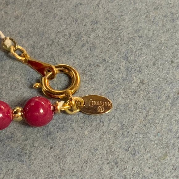 Citation Retro Necklace Round Red Gold Spacers - Picture 7 of 7